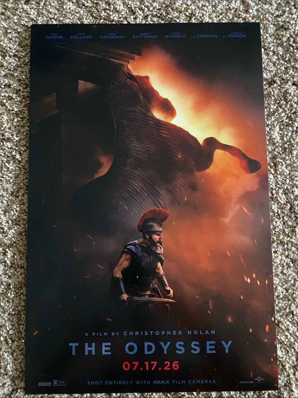 The Odyssey Movie Poster - Dramatic Orange & Black Wall Art